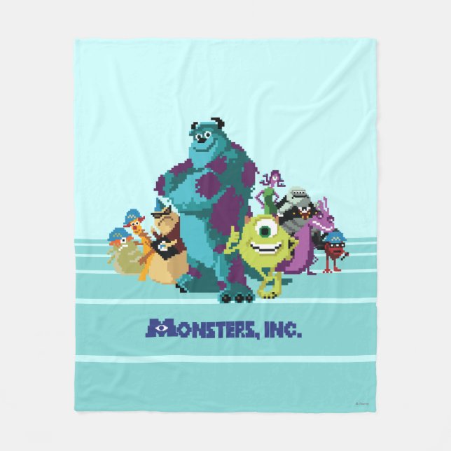 Couverture Polaire Monsters Inc 8Bit Mike, Sully, et Gang (Devant)