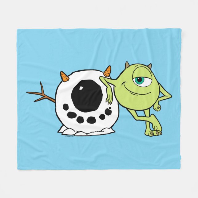 Couverture Polaire Monsters Inc. | Mike & Snowman (Devant (Horizontal))
