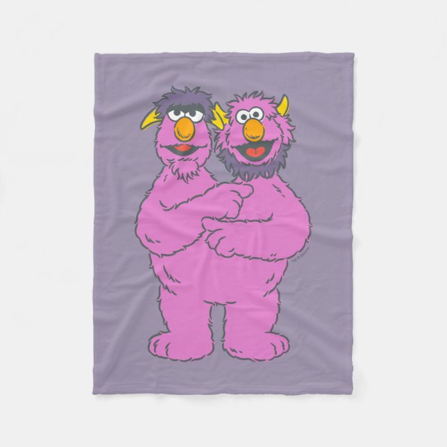 Couverture Polaire Monstre à deux têtes de Sesame Street (Devant)