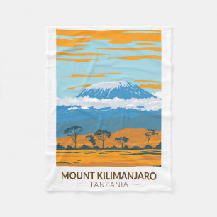 Couverture Polaire Mont Kilimandjaro Tanzanie Afrique Vintage