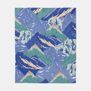 Couverture Polaire Montagnes vintages paysage sans couture motif. Som