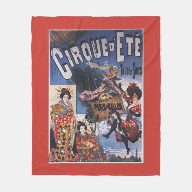 Couverture Polaire Montgolfière et affiche japonaise de dames (Devant)
