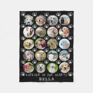 Couverture Polaire Monument aux chiens 20 Photo Collage Coeurs Emprei