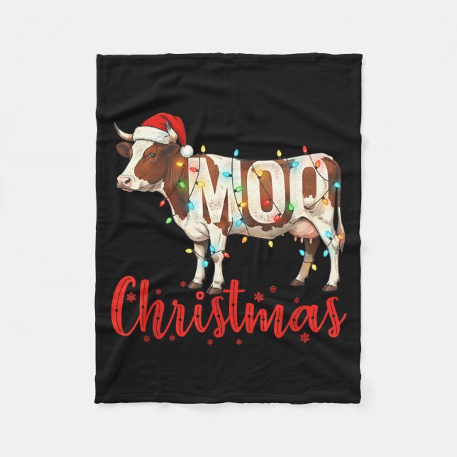Couverture Polaire Moo Christmas Funny Cow Lovers Cattle Famer Farmin (Devant)