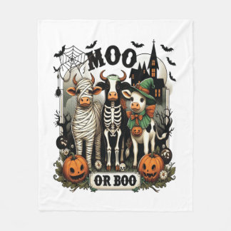 Couverture Polaire Moo or Boo Halloween Cow