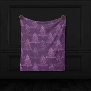 Couverture Polaire Moody Tree Motif   Noel profond pourpre de prune