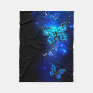 Couverture Polaire Morpho Butterfly in the Dark Background