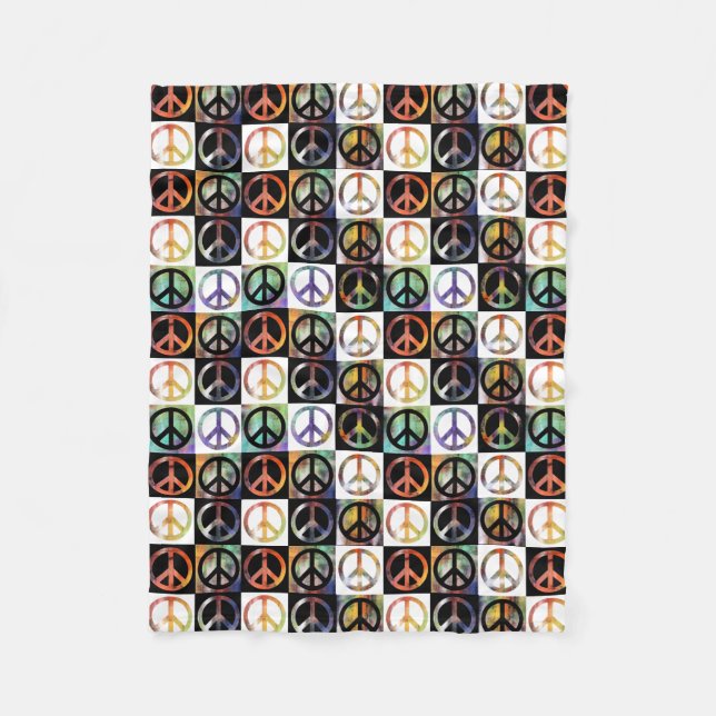 Couverture Polaire Mosaïque de signe de paix petite (Devant)