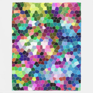 Couverture Polaire Mosaïque géométrique moderne et colorée