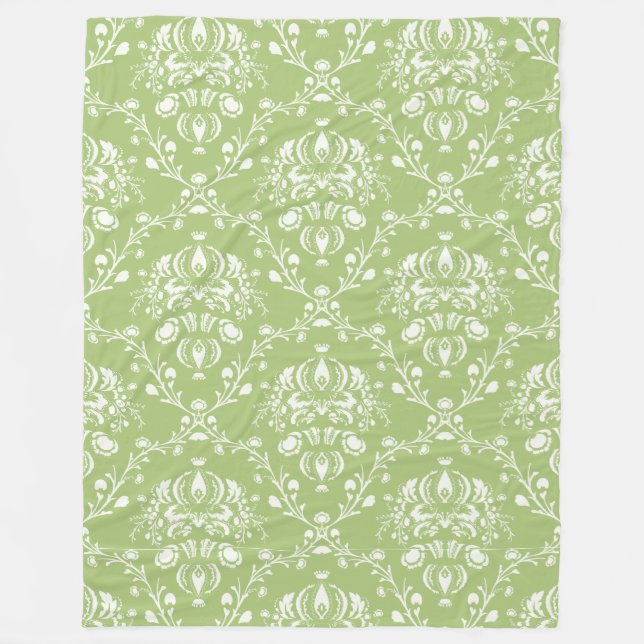 Couverture Polaire Moss Green Damask (Devant)