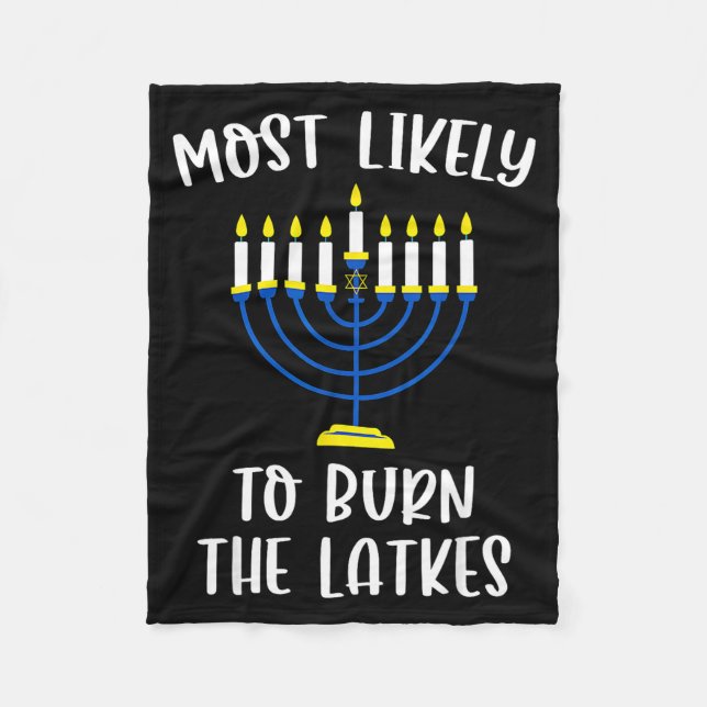 Couverture Polaire Most Likely To Burn The Latkes Hanukkah Group Matc (Devant)
