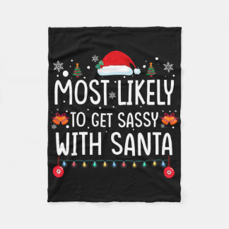 Couverture Polaire Most Likely To Get Sy With Santa Fun Family Christ
