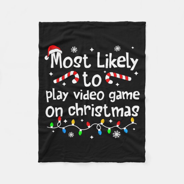 Couverture Polaire Most Likely To Play Video Games On Christmas Match (Devant)