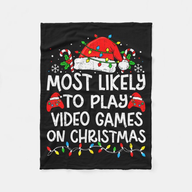 Couverture Polaire Most Likely To Play Video Games On Christmas Match (Devant)