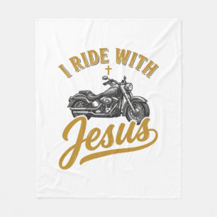 Couverture Polaire Motard Chrétien Je Roule Avec Jésus Vintage Moto