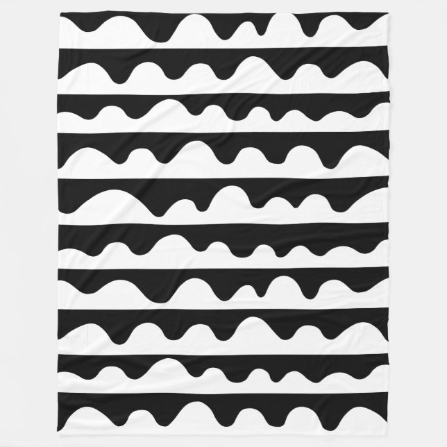 Couverture Polaire Motif 020815 - Blanc sur noir (Devant)