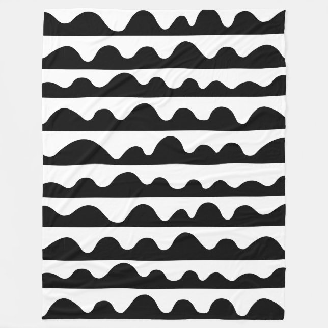Couverture Polaire Motif 020815 - Noir sur blanc (Devant)