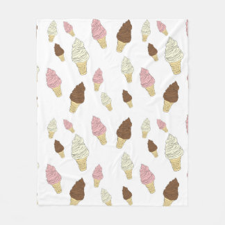 Couverture Polaire Motif à cône crème glacée