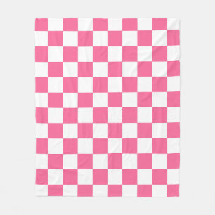 Couverture Polaire Motif À damiers chèque rose blanc