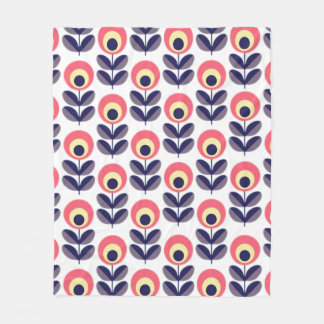 Couverture Polaire Motif à fleurs rétro