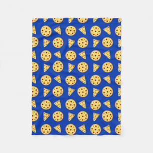 Couverture Polaire Motif à pizza bleue