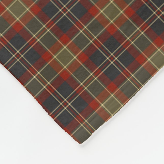 Couverture Polaire Motif à plaid bleu et rouge rustique (Coin)