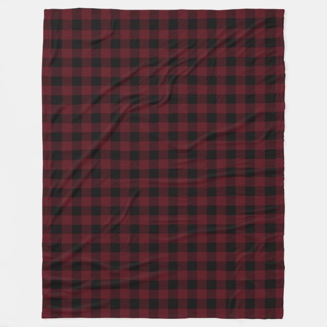 Couverture Polaire Motif à plat de buffle rouge et noir (Devant)