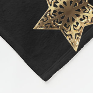 Couverture Polaire Motif à rayures Golden Star Noir et or