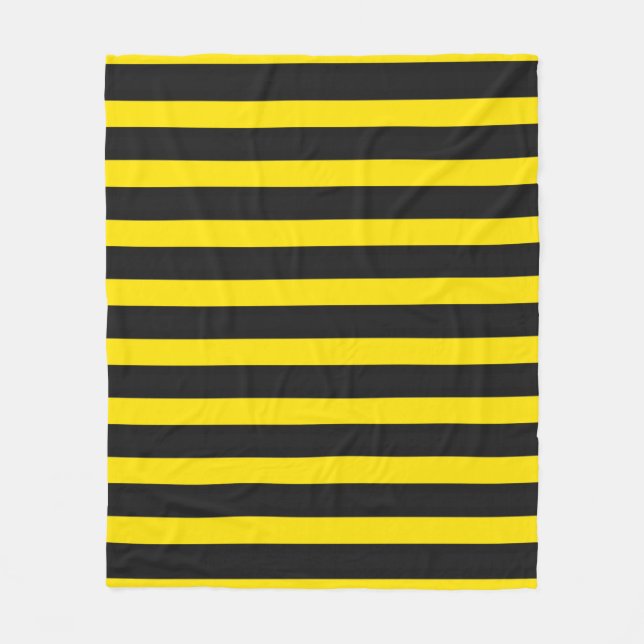 Couverture Polaire Motif Abeille-Inspiré noir et jaune de rayures (Devant)