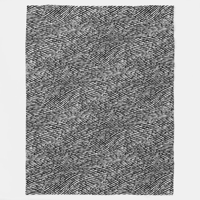 Couverture Polaire Motif Abstrait 140523 - Blanc sur noir (Devant)
