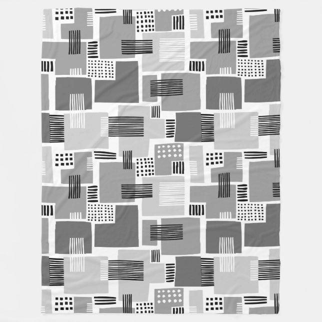 Couverture Polaire Motif Abstrait 280817 - Tons de gris (Devant)