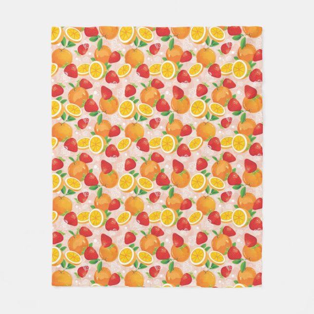 Couverture Polaire Motif abstrait avec la fraise (Devant)