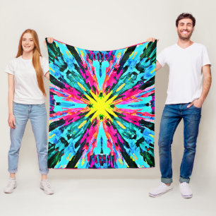 Couverture Polaire Motif Abstrait coloré