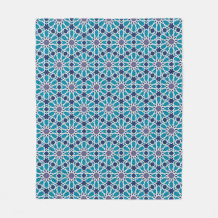 Couverture Polaire Motif abstrait dans bleu et gris
