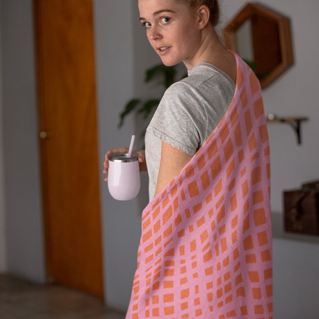 Couverture Polaire Motif Abstrait de grille rétroactive (Créateur téléchargé)