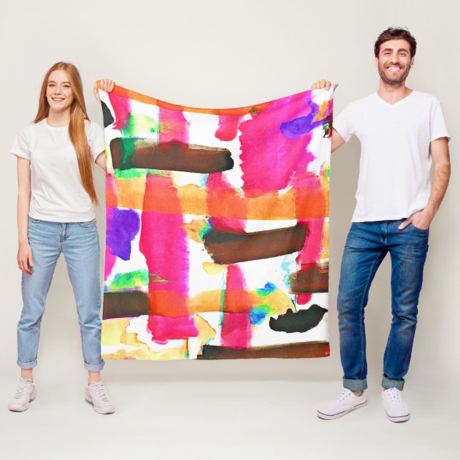 Couverture Polaire Motif Abstrait dynamique dans l'art (En situation)