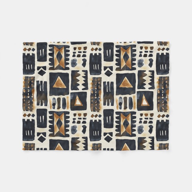 Couverture Polaire Motif Abstrait en tissu de boue (Devant (Horizontal))