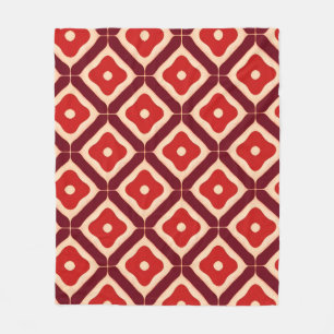 Couverture Polaire Motif abstrait géométrique rouge gras ✨