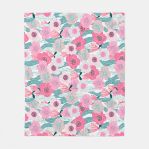 Couverture Polaire Motif Abstrait Pastel Pink