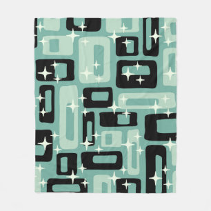 Couverture Polaire Motif Abstrait Rétro Milieu de Siècle Moderne