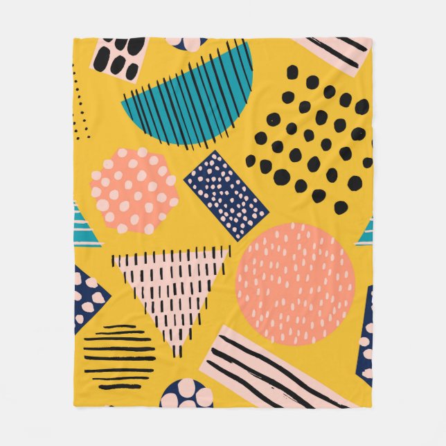 Couverture Polaire motif Abstrait transparent avec différentes formes (Devant)