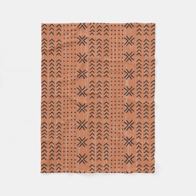 Couverture Polaire Motif africain en terre cuite moderne (Devant)