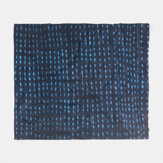 Couverture Polaire Motif africain (Mali) Indigo | (Devant (Horizontal))