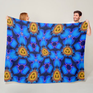 Couverture Polaire Motif Ai Blue Flower
