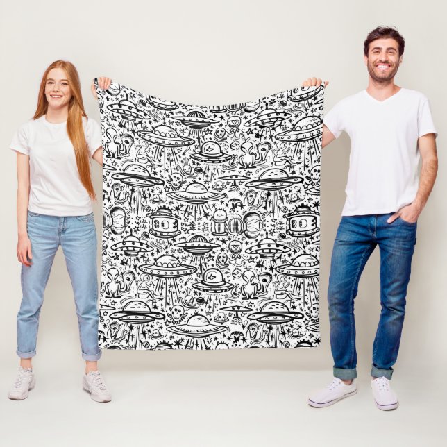 Couverture Polaire Motif Alien (En situation)