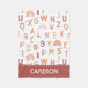 Couverture Polaire Motif Alphabet arc-en-ciel amusant