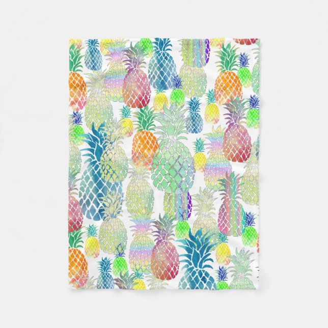 Couverture Polaire motif ananas (Devant)