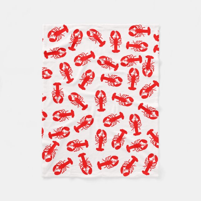 Couverture Polaire Motif animal de homard rouge mignon (Devant)
