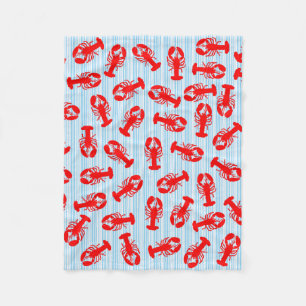 Couverture Polaire Motif animal de homard rouge sur les rayures