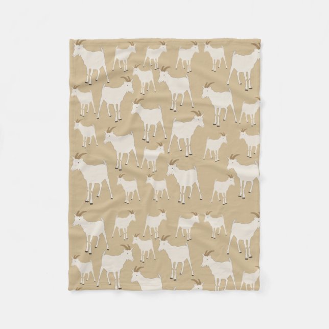 Couverture Polaire Motif animal de la ferme de chèvres (Devant)